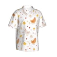 thumbnail image 2 of Daiia Funny Chicken Hawaiian Shirt for Men Gentle Cotton Regular Short Sleeve Casual-Small, 2 of 9