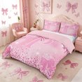 thumbnail image 2 of Meiyoeat Pink Glitter Initial P Bedding, Flying Butterfly Duvet Cover Full,Pink Reversible,3pcs,No Comforter, 2 of 6
