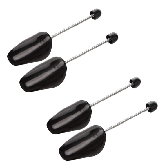 Plastic Shoe Tree Stretcher Shaper for Men Plastic Shoe Tree Adjustable Shoe Stretcher Widener Expanders 2 Pairs(Black)