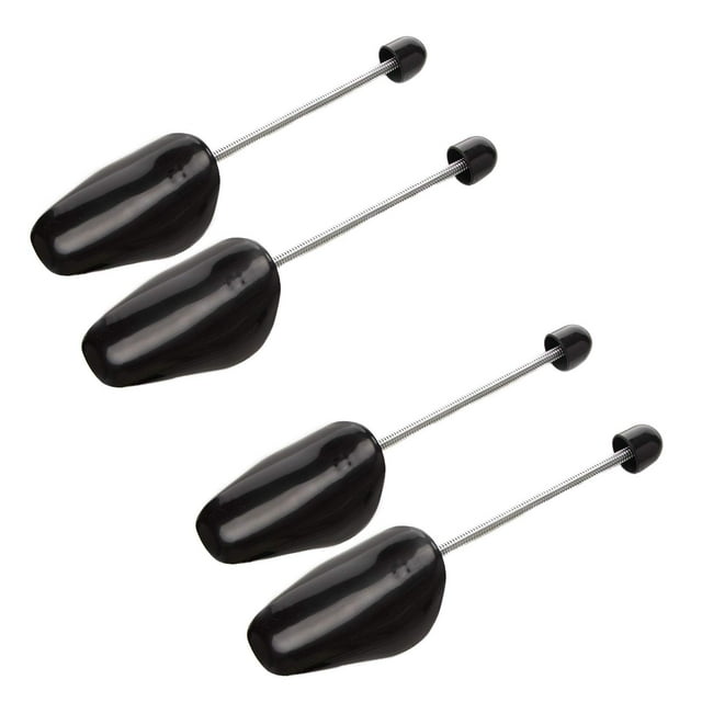 Ensanchador de plástico para árboles de zapatos para hombres, ensanchador de zapatos ajustable, expansores de plástico, 2 pares (negro)