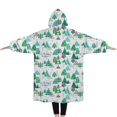 thumbnail image 2 of Oversized Wearable Blanket Hoodie,Green Christmas Tree and Text Pattern Sherpa Blanket Hoodie with Super Pockets,Super Warm Fuzzy Pullover for Women & Men, 2 of 6