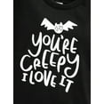 thumbnail image 4 of goowrom Children Halloween Printed Pattern Pullover, Black Round Collar Tops, 4 of 7