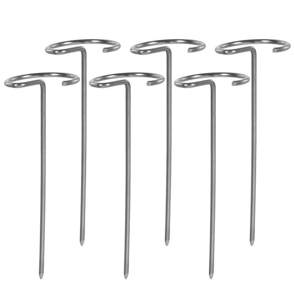 Masteelf 6pcs Stainless Steel BBQ Skewers Vertical Kebab Rack Reusable Metal Grilling Skewers Standing Meat Skewers for Air Fryer Oven BBQ