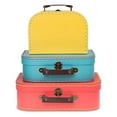 thumbnail image 1 of Jewelkeeper Paperboard Suitcases, Set of 3 – Nesting Storage Gift Boxes for Birthday Wedding Easter Nursery Office Decoration Displays Toys Photos – R, 1 of 15