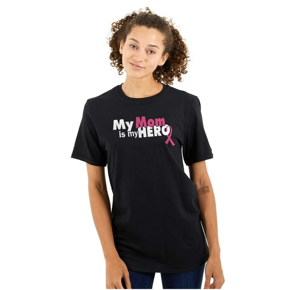 My Mom My Hero Breast Cancer Ribbon Men's Graphic T Shirt Tees Brisco Brands S
