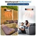thumbnail image 4 of SereneLife Infrared Patio Heater, Wall-Mounted Electric Heater with Remote, 1500W, IP65 Approved, Odorless, Indoor/Outdoor for Patio, Restaurant, Backyard, Garage, Decks, 4 of 7