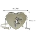 thumbnail image 2 of Bolso de hombro con cadenas para mujer Choque de colores Bolso bandolera en forma de corazón Cuero de PU, 2 of 7