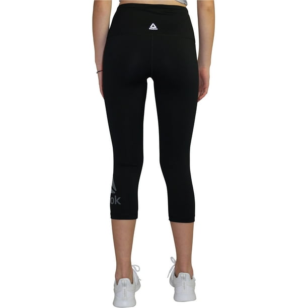 Reebok Womens Wanderlust Capri Compression Athletic Pants, Black