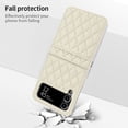 thumbnail image 4 of ELEHOLD for Samsung Galaxy Z Flip 4 Case, Luxury Soft PU Leather Credit Card Holder Hinge Protection Women Girls Shockproof Protective Case with Strap,White, 4 of 5