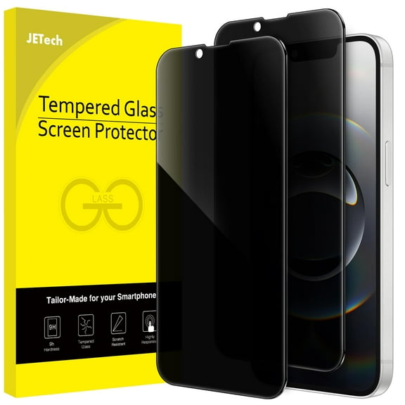 JETech Privacy Full Coverage Screen Protector for iPhone 17e (2026) / iPhone 16e, 2-Pack
