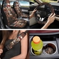 thumbnail image 5 of Binienty Deer Hunting Camo Auto Seat Covers Full Set with Car Armrest Pad Seat Belt Covers Keychain American Flag Automotive Interior Decor Set for Truck SUV Van 14 Pack​, 5 of 6