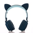 thumbnail image 2 of Auriculares Bluetooth para niños con orejas de gato, auriculares plegables con cable para juegos con micrófono, diadema ajustable, auriculares inalámbricos para adolescentes y niños pequeños, 2 of 3