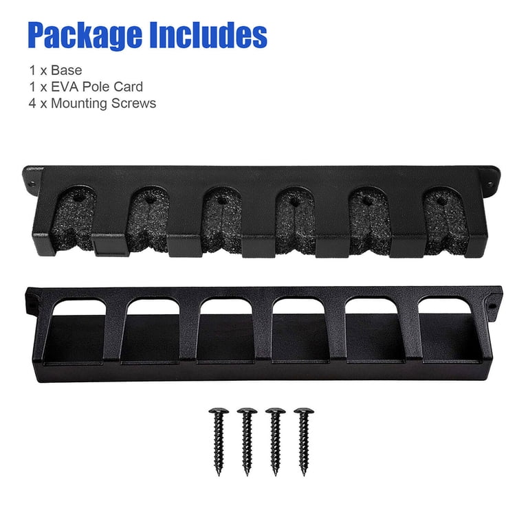 eYotto Horizontal Fishing Rod Holder Wall Mount, 6-Rod Rack photo 6