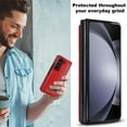 thumbnail image 4 of Nalacover for Samsung Galaxy Z Fold5 Kickstand Wallet Case with Card Slots, Luxury PU Leather Shockproof  Magnetic Secure Button Folding Phone Case for Samsung Galaxy Z Fold5,Red, 4 of 9