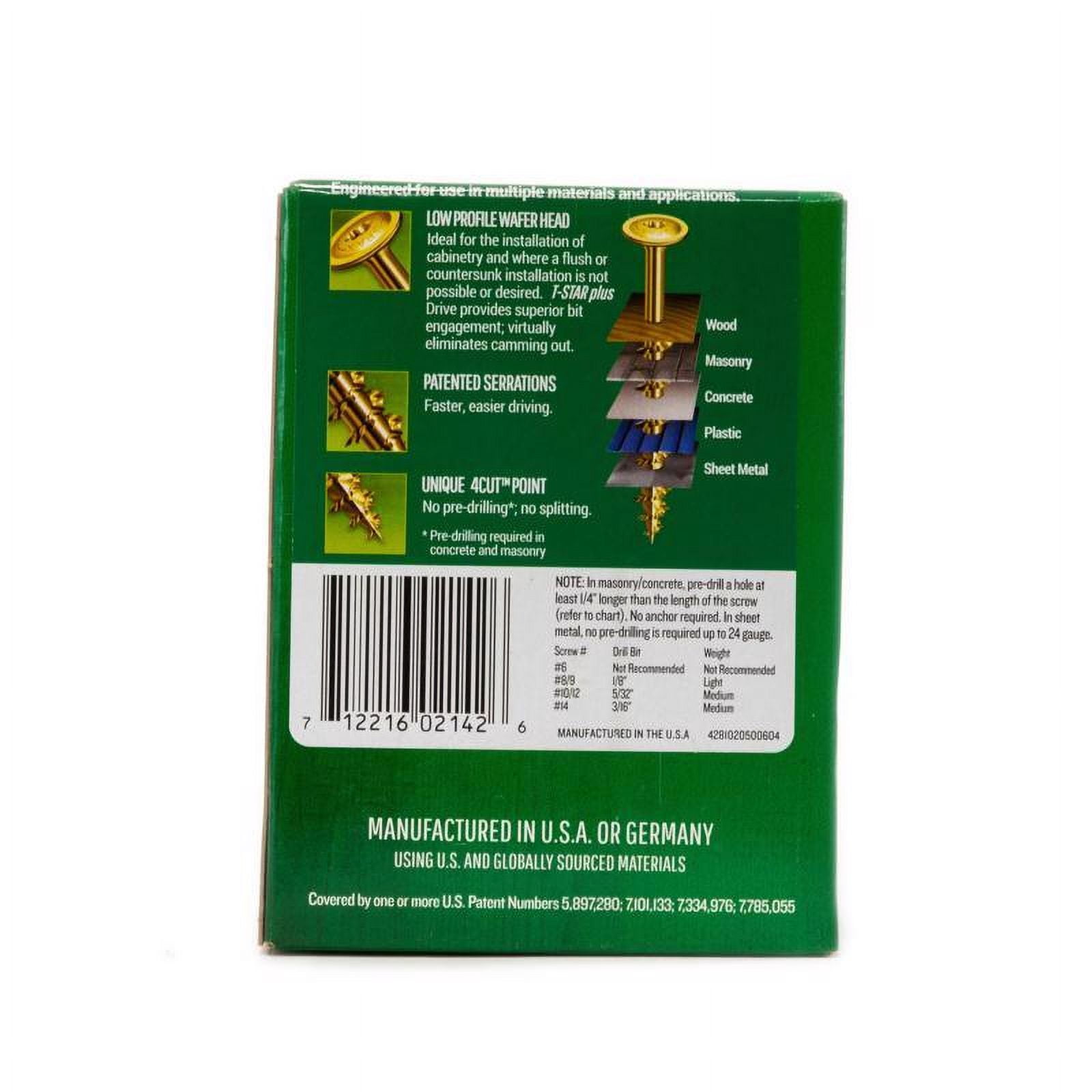 Spax 5040839 10 x 2.5 in. Multi-Material No. T-20 Plus Wafer Head Construction Screws, Yellow- 1 lbs - Pack of 75