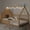 Natural, variant on White Full Size House Bed With Wood Fence, Window - Resting Area Fence And Bedroom Feature For Use