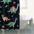 thumbnail image 4 of Dark Blue Dinosaurs Space Pattern Shower Curtain 36"x72" ,Bathroom Decorative Shower Curtains Set with 12 Hooks,Modern Waterproof Washable Shower Curtain, 4 of 6