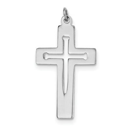 Sterling Silver Polished Latin Cross Pendant.