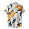 thumbnail image 2 of adviicd Mens Shirts Beach Splice Collar Print Button Turn-Down Men's Casual Sleeve Shirt Short Men Shirts 70s Style Shirts Men, 2 of 5
