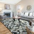 thumbnail image 5 of Cydiria Gray and Gold Shag Area Rug Abstract Lines Pattern Print Fluffy Carpet for Living Room, 4' x 6', 5 of 7