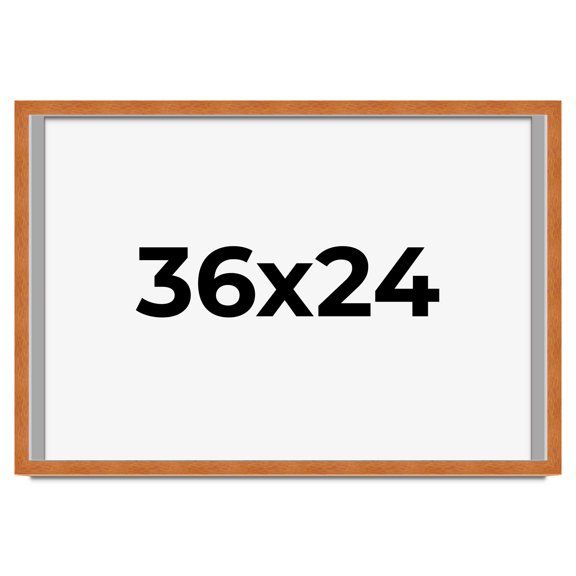 36x24 Shadow Box Frame Brown | 0.875 Inches Deep Real Wood Contemporary Shadowbox Display Frame |
