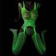 thumbnail image 2 of Lencería Sexy luminosa para mujer, Body Porno, trajes de cuerpo sin entrepierna, picardías de rejilla, ropa interior, trajes eróticos, nuevo, 2 of 5