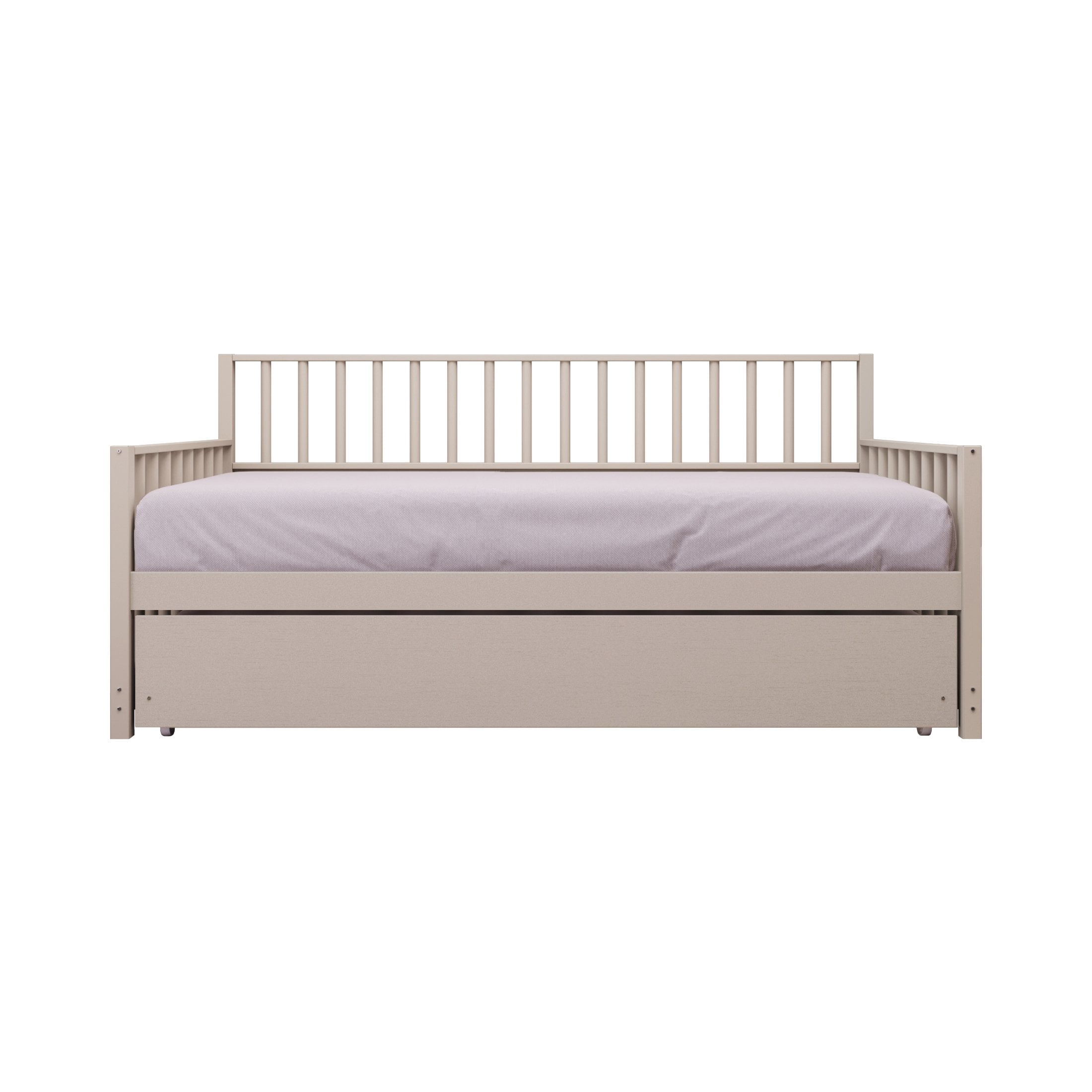 CASTLE PLACE Solid and Manufacturer Wood Vintage Style Twin Size Daybed with Trundle White