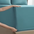 thumbnail image 4 of Nestl Split King Sheet Sets, 1800 Series Deep Pocket 5 Piece, Luxury Soft Microfiber Bed Sheet Sets, TEAL BLUE sheets, 4 of 10