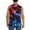 thumbnail image 4 of KLL Red And Blue Lightning Print Workout Tank Tops Gym Sleeveless Fitness Muscle Tee-Large, 4 of 7