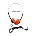 thumbnail image 2 of Auriculares supraaurales retro con cable, estéreo, ligeros, negros, 2 of 8