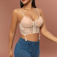 thumbnail image 7 of XFLWAM Lace Corset Top V Neck Elastic Straps for Party Streetwear Going Out Party Corset Tops for Women Bustier Beige XXL, 7 of 7