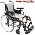 thumbnail image 2 of Karman Healthcare S-Ergo 305 16" Seat Width, Ultra Lightweight Ergonomic Wheelchair, Quick Release Wheels - 29 lbs in Rose Red, 2 of 9