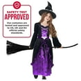 thumbnail image 6 of Morph Deluxe Girls Purple Witch Costume Hat Kids Halloween Fancy Dress Halloween Purple/Black S, 6 of 9