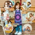 thumbnail image 6 of Purple Blue Tie Dye Pattern Kids Aprons for Girls and Boys,Adjustable Neck Strap Toddler Aprons for Kids Cooking Baking, 6 of 6