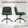 thumbnail image 2 of Goosea Armless Criss Cross Chairs, Premium Fabric Swivel Vanity Chair ,Modern Adjustable Office Chair, Green, 2 of 7
