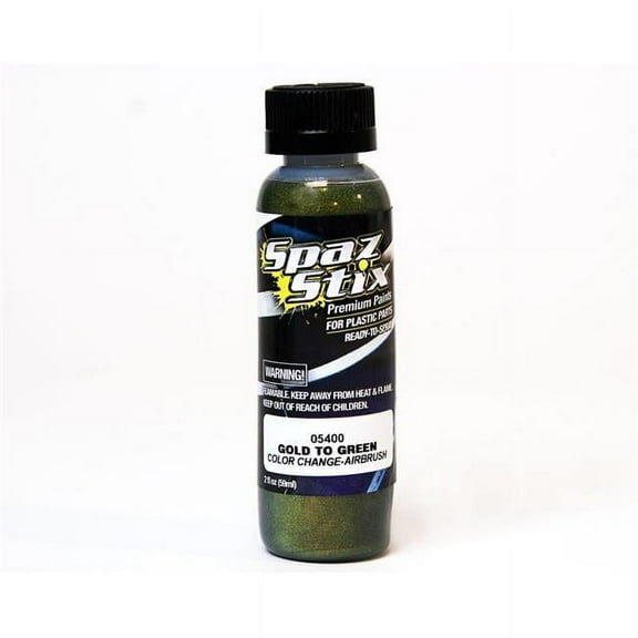 Spaz Stix 05400 Color Change Airbrush Ready Paint Gold/Green 2oz Bottle