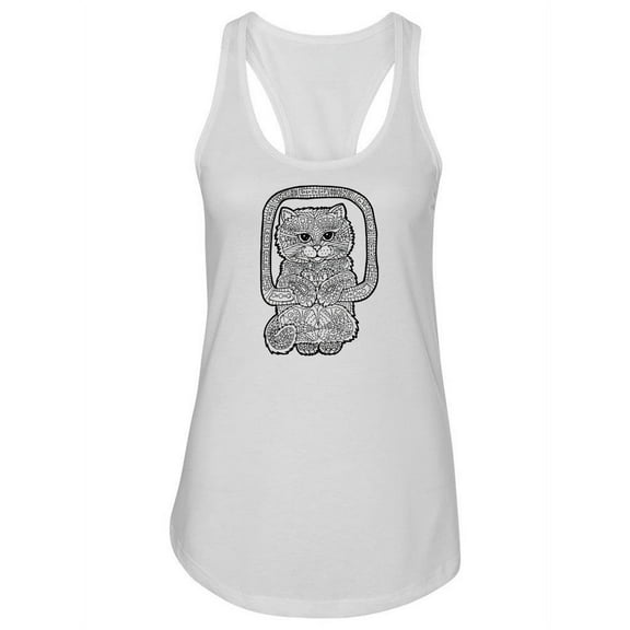 Cute Cat Zentangle. Tank Women -Image by Shutterstock, Female XX-Large