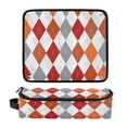 thumbnail image 3 of Hair Tools Storage with Heat Resistant Mat- Gray and Orange Diamonds Printed Curling Iron Travel Bag/Flat Iron Case for Women, 3 of 8
