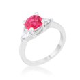 thumbnail image 1 of Bague Classique Coussin Rhodium Shonda 1.8 CT Zircon Cubique, Fuchsia - Taille 7, 1 of 1