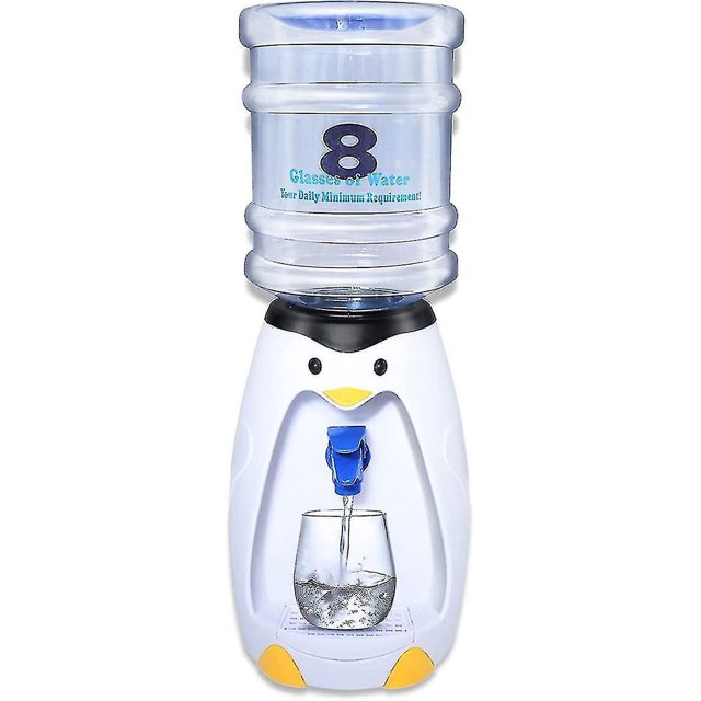 Dispensador de agua fría para niños de 2,25 l, minidispensador de bebidas con forma de pingüino pequeño con tanque, grifo (hy)
