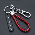 thumbnail image 1 of LLavero de cuero sintético con cuerda tejida para coche, colgante antipérdida para bolso, soporte para llavero, joyería de regalo, 1 piezas, 1 of 4