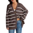 thumbnail image 2 of 2023 Women's Open Front Oversized V Neck Lightweight Knit Sweater Cardigan Outwear, 2 of 5