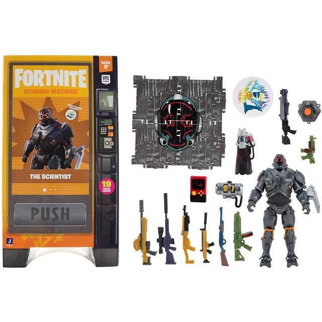 Maquina expendedora Fortnite incluye figura The Scientist
