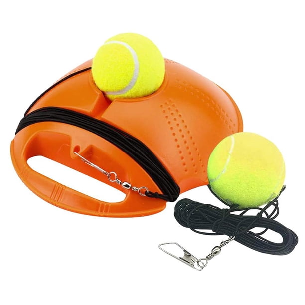 Pelota de rebote para entrenador de tenis con base antideslizante de cuerda elástica larga (naranja)