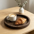 thumbnail image 4 of WLGJL Candle Plate Holder Tray: Round White Wood Decorative Tray Decor - Rustic Farmhouse Coffee Table Decor - Tealight Pillar Trays for Home Decor （Whitewashed）, 4 of 5