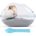thumbnail image 1 of HTOOQ Hamster Sand Bath Container Large Transparent Plastic Toilet with Scoop Set for Small Pet Animals Cage Accessories, 1 of 5
