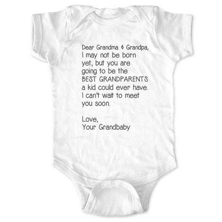Dear Grandma & Grandpa, I may not be born yet, but you are going to be the BEST GRANDPARENTS - surprise baby - White Newborn (Best Way To Bathe A Newborn)