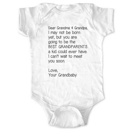 Dear Grandma & Grandpa, I may not be born yet, but you are going to be the BEST GRANDPARENTS - surprise baby - White Newborn
