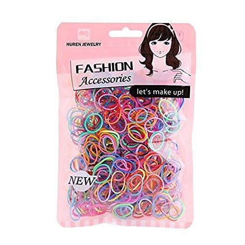Multi Candy Color Baby Girl's Kids Hair Holder Hair Ties Elastic Rubber  Bands, 1000pcs Small circle Multicolor 1000pcs 