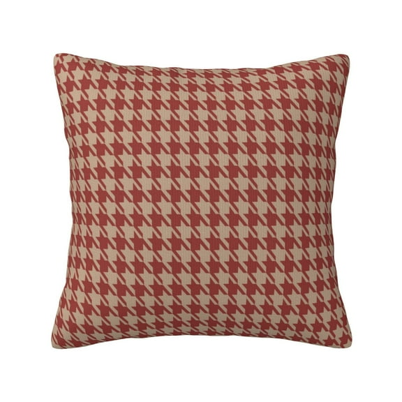18x18in Plush Pillowcases With Zipper Ultra Soft Velvet Pillow Cases Decorative Throw Pillow Covers For Sofa Living Room Home Decor Houndstooth Red
